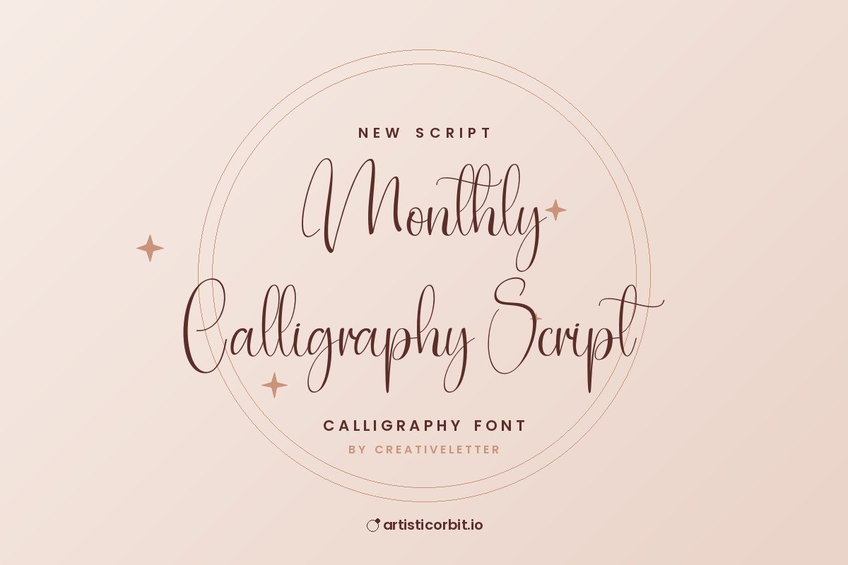 Monthly Calligraphy Script font preview