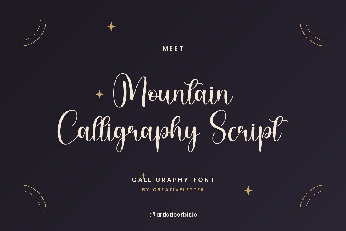 Mountain Calligraphy Script font preview