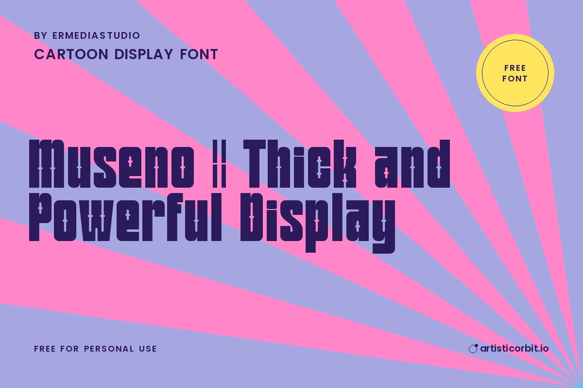 Museno || Thick and Powerful Display font preview