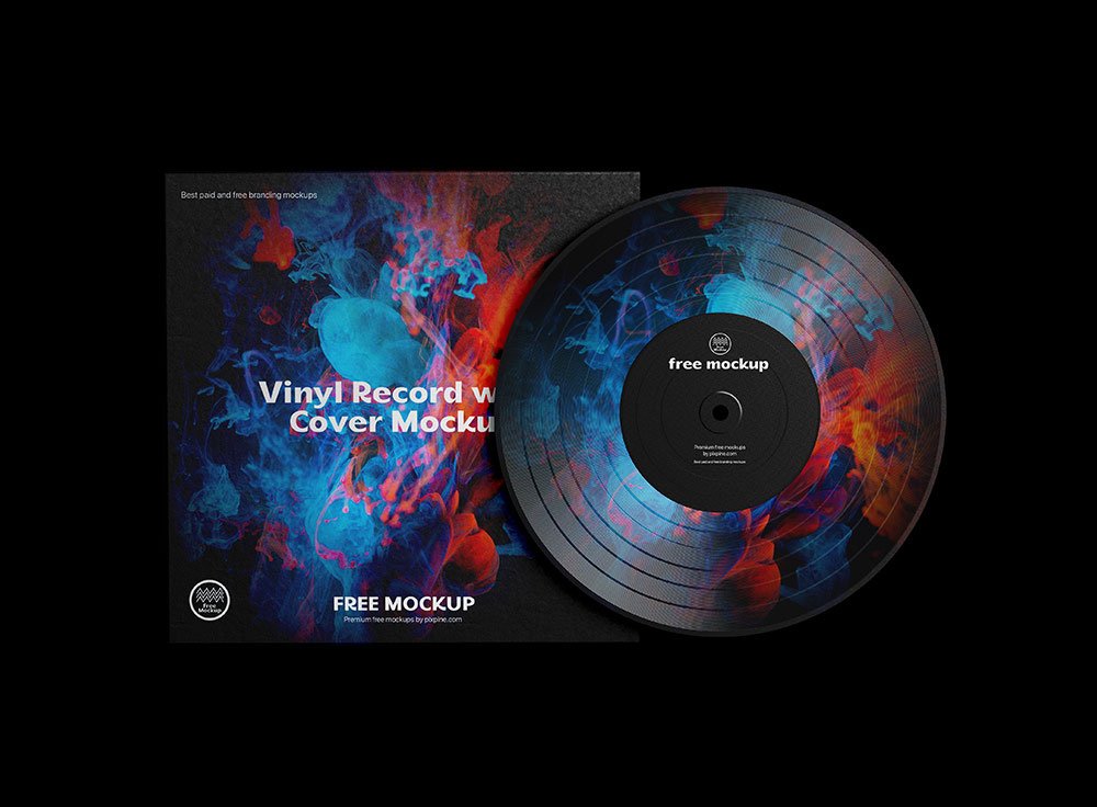 Music Record Cover Vinyl Mockup