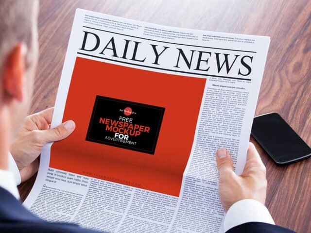 Newspaper Advert Mockup PSD