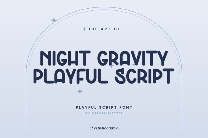 Night Gravity Playful Script font preview