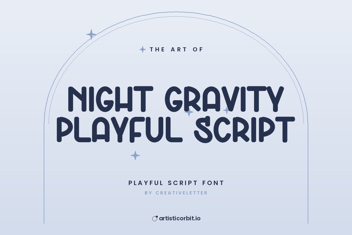 Night Gravity Playful Script font preview