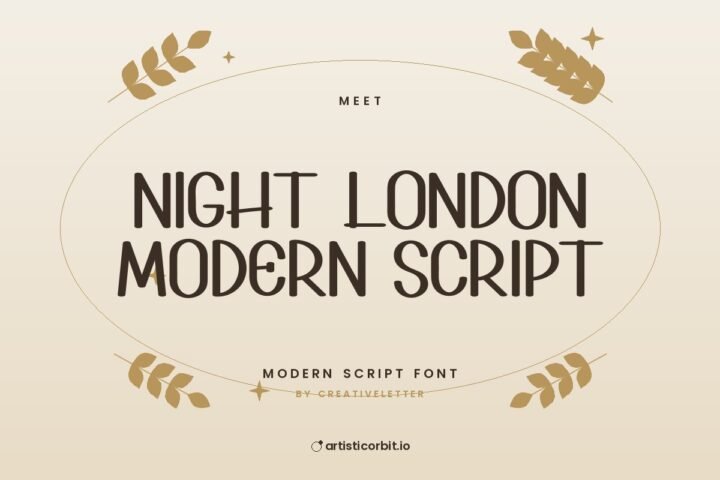 Night London Modern Script font preview