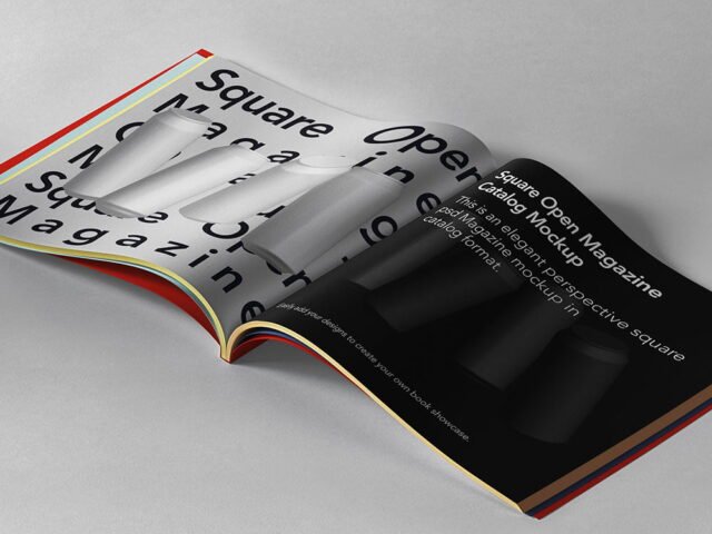 Open Square Magazine Mockup PSD