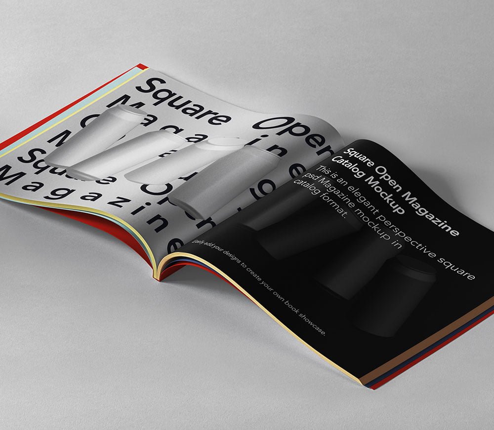 Open Square Magazine Mockup PSD