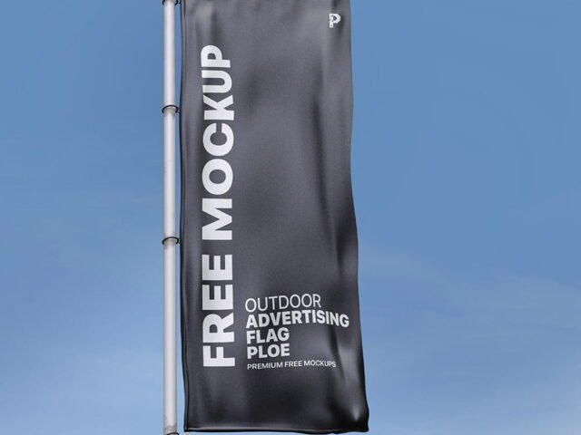 Outdoor Advertising Flag Mockup