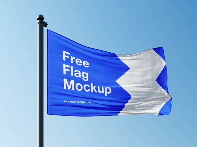 Outdoor Flag Mockup PSD