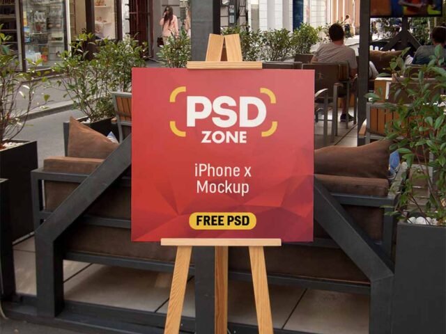 Outdoor Menu Stand Board Mockup