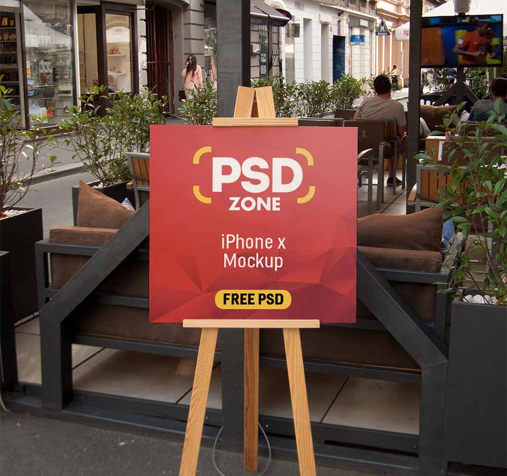 Outdoor Menu Stand Board Mockup