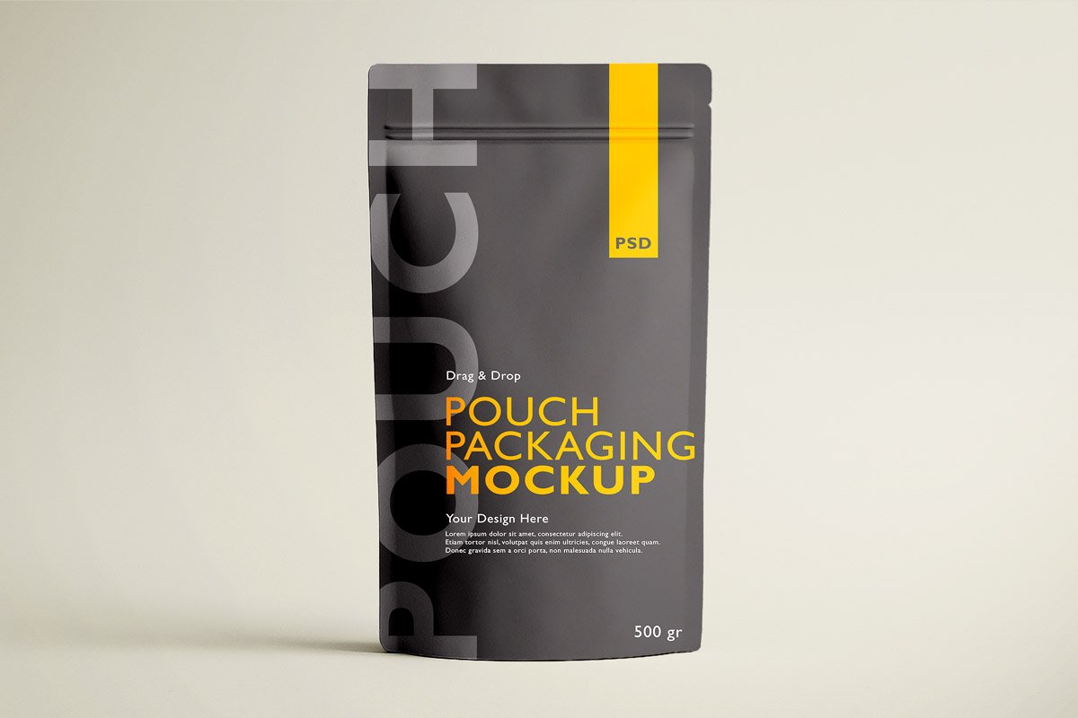 Packaging Pouch Mockup PSD