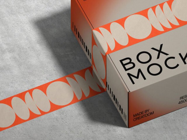 Packaging Tape Box Mockup