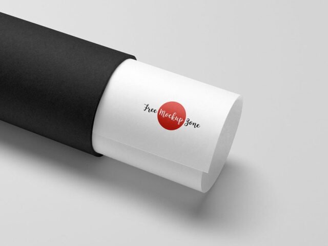 Paper Tube Logo Mockup