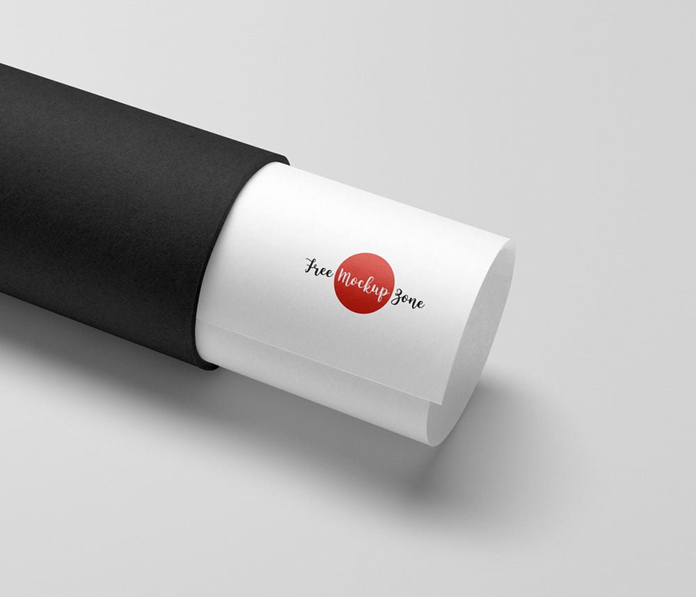 Paper Tube Logo Mockup