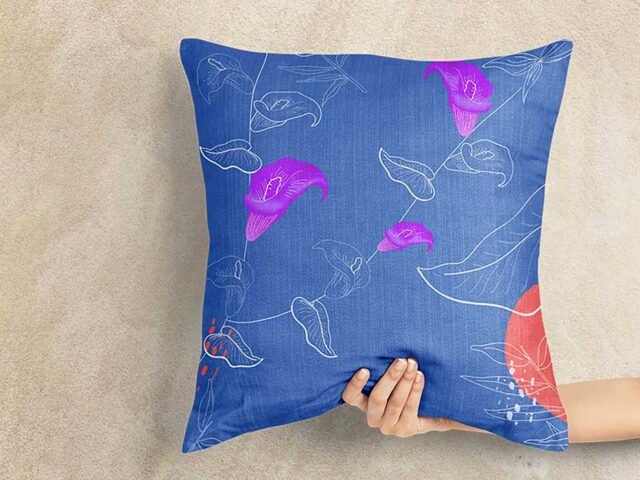 Pillow in Hand Mockup