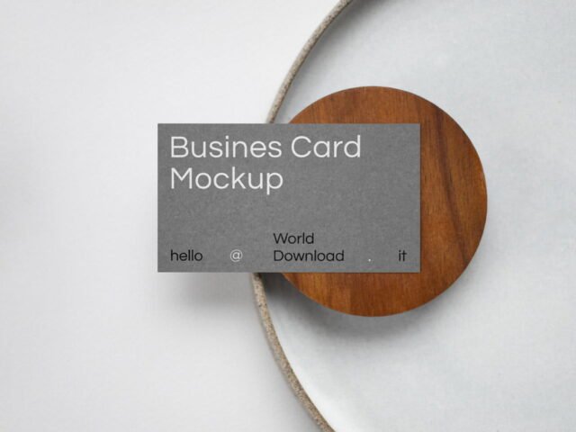 Plate Business Card Mockup PSD