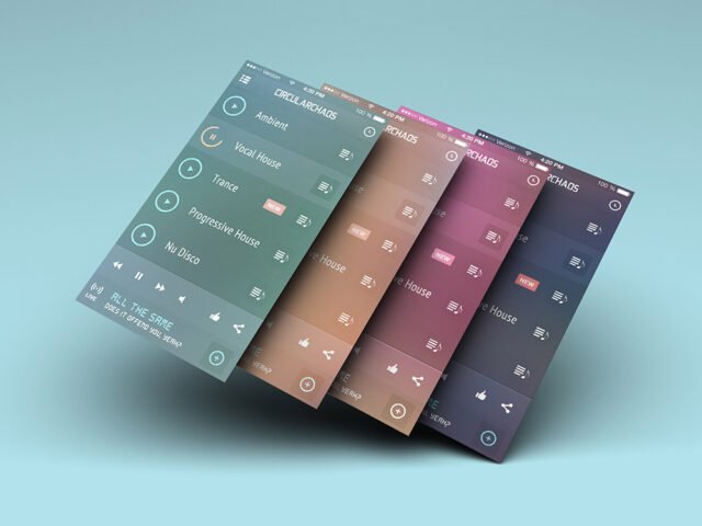 PSD App Screen Mockup