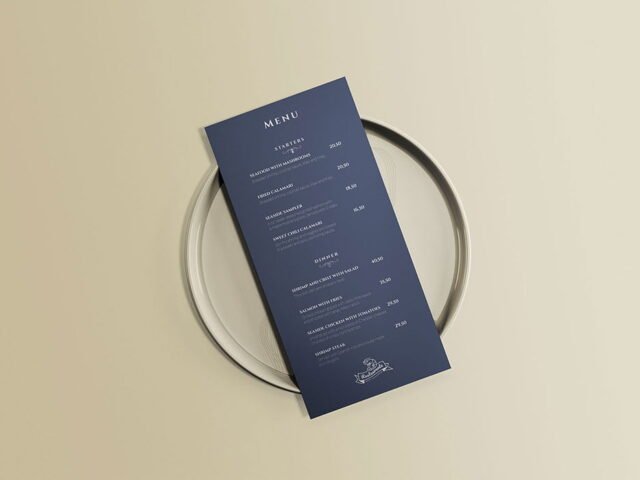 PSD Restaurant Menu Mockup