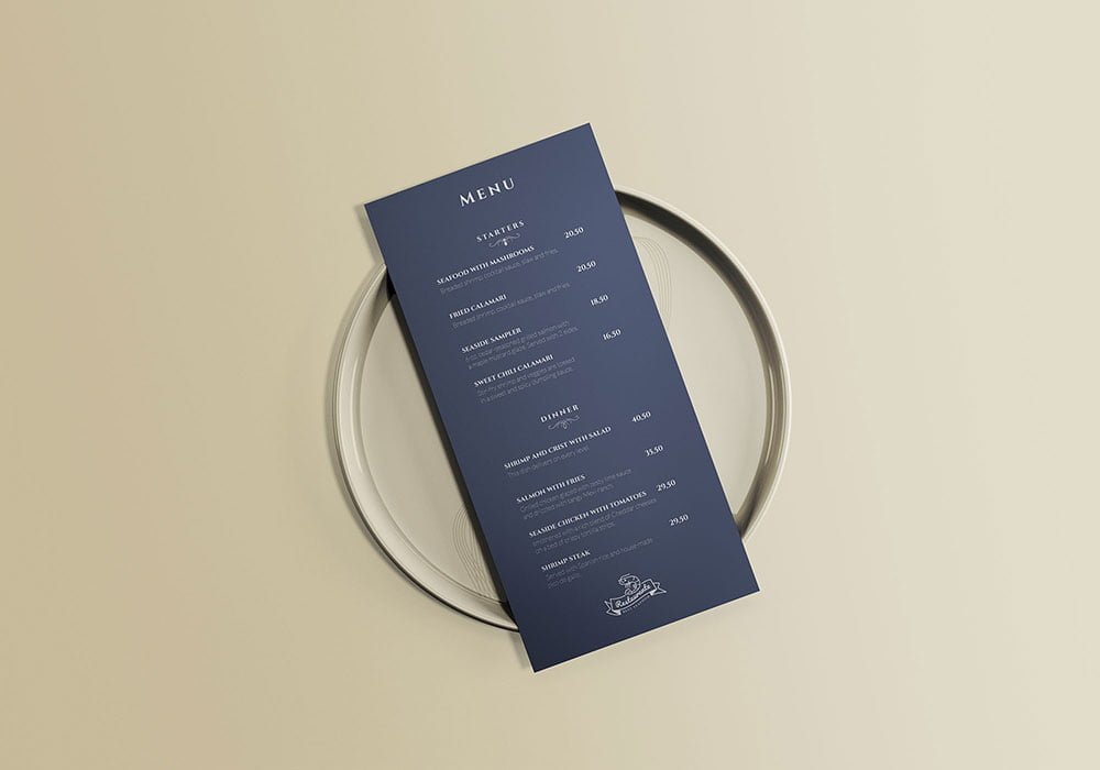 PSD Restaurant Menu Mockup