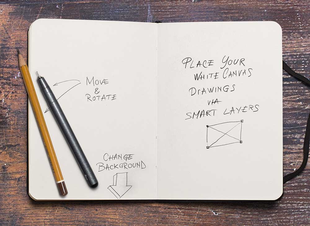 PSD Sketchbook Mockup