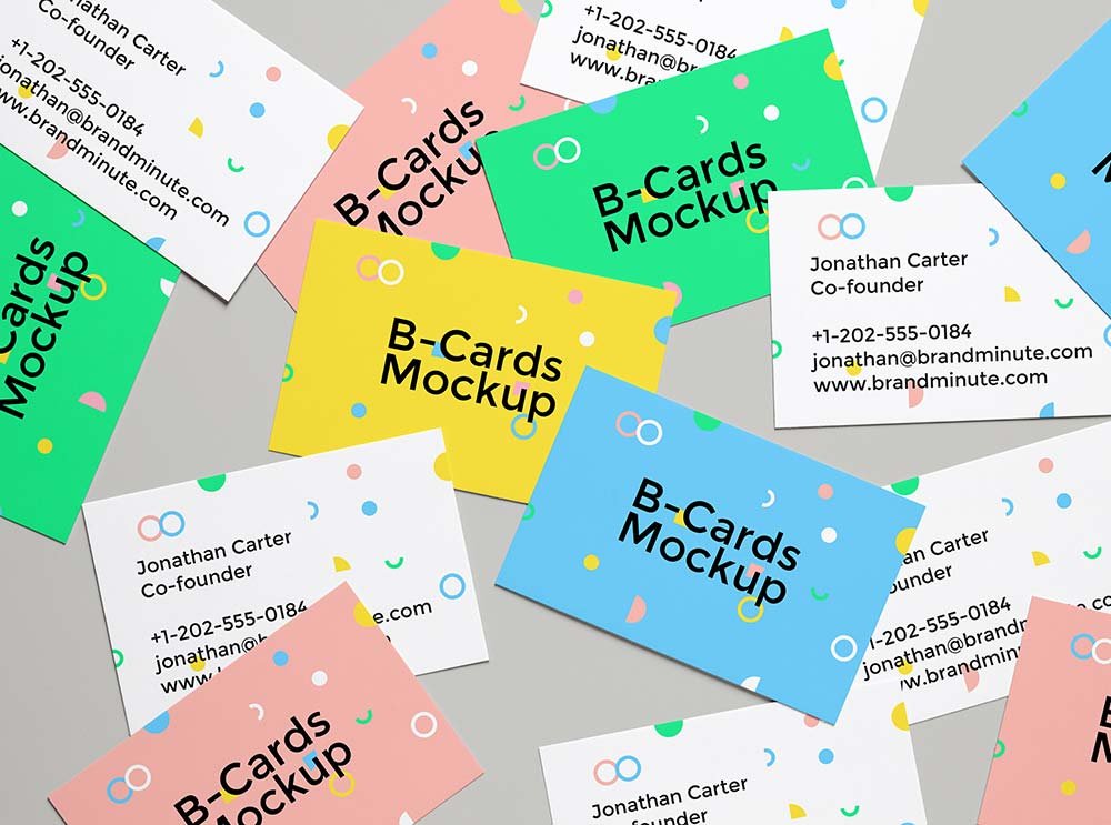 Realistic Business Cards Mockup