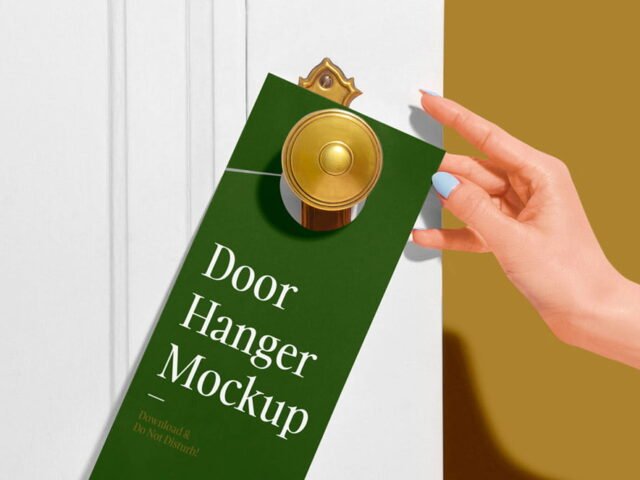 Realistic Door Hanger Mockup
