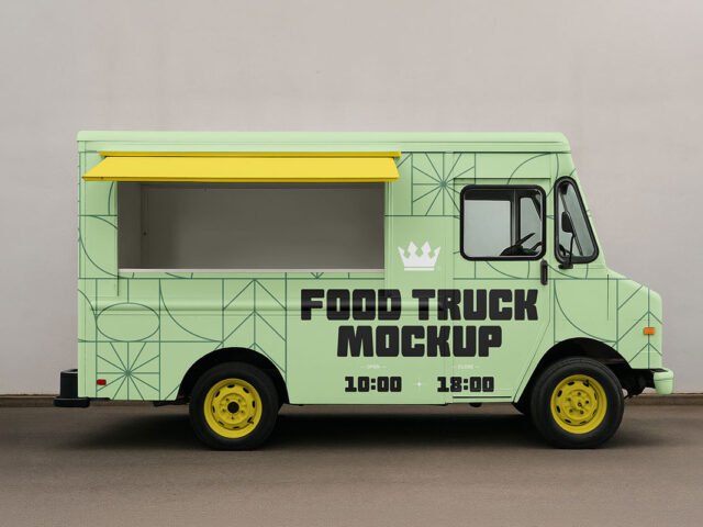Realistic Food Truck Mockup
