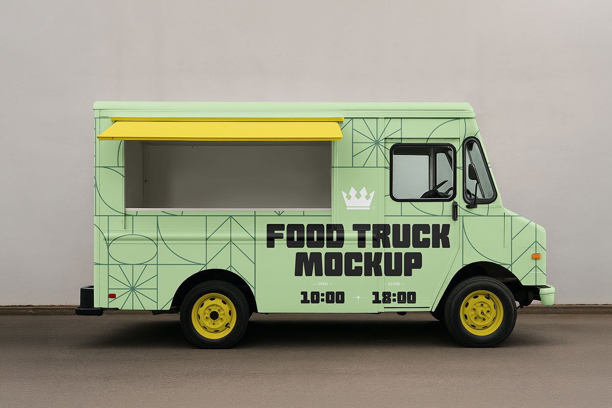 Realistic Food Truck Mockup