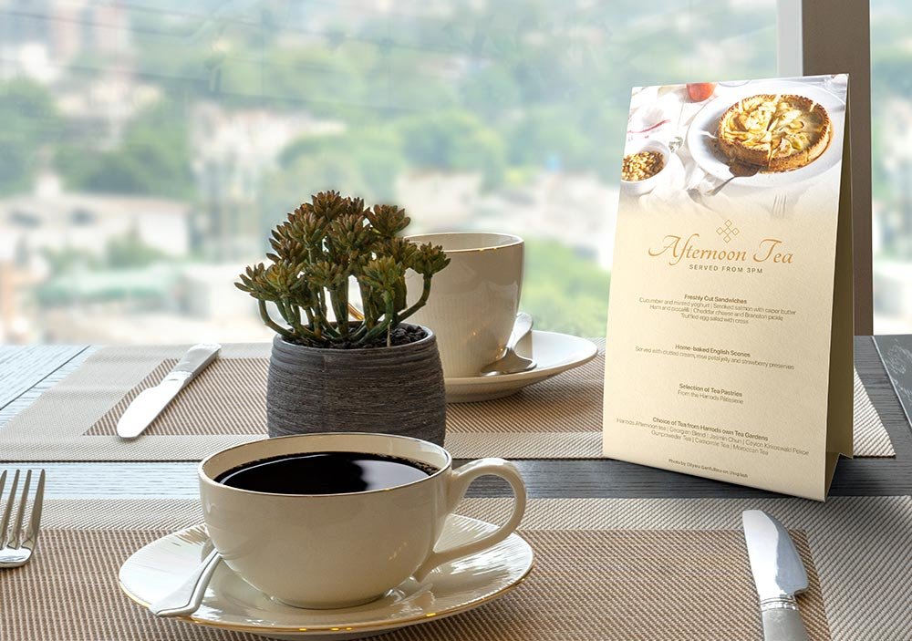 Realistic Table Tent Card Mockup