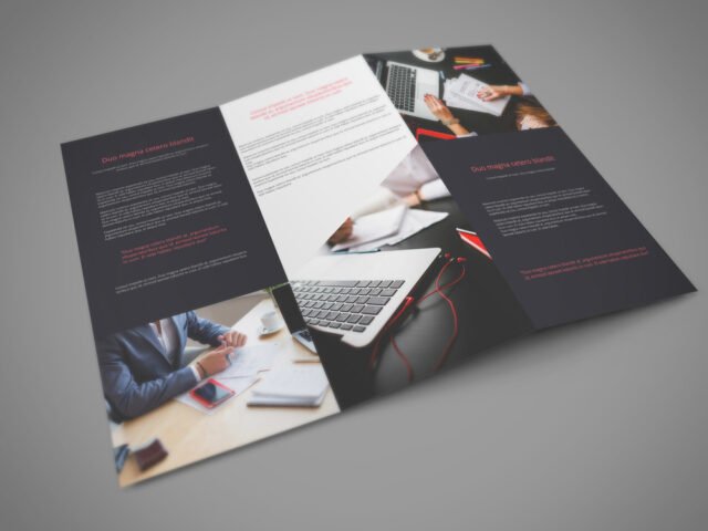 Realistic Tri Fold Brochure Mockup