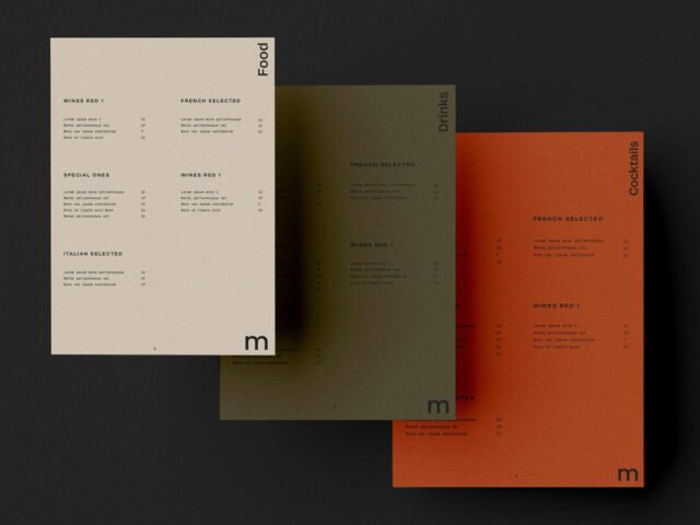 Restaurant Menu Mockups PSD