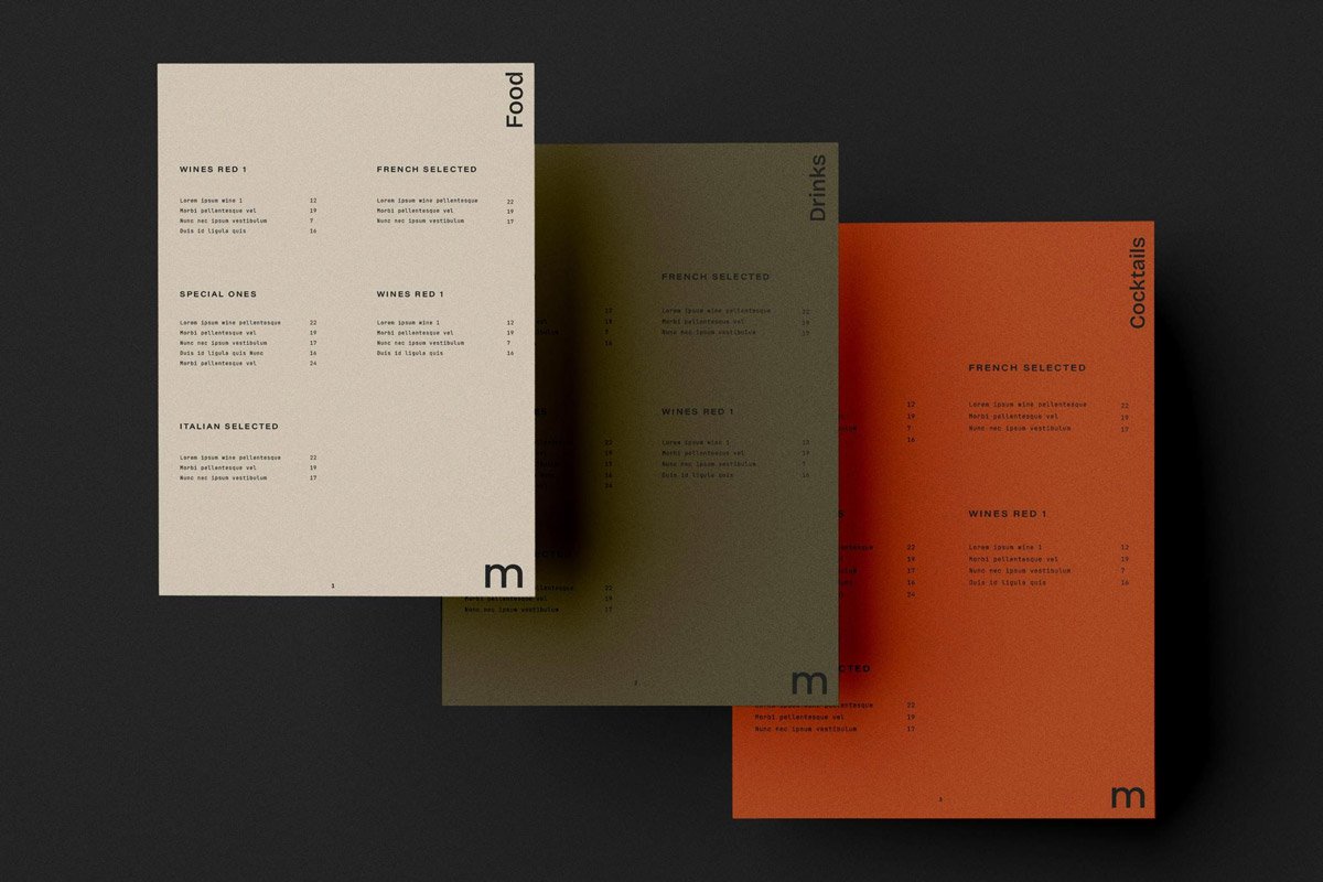 Restaurant Menu Mockups PSD