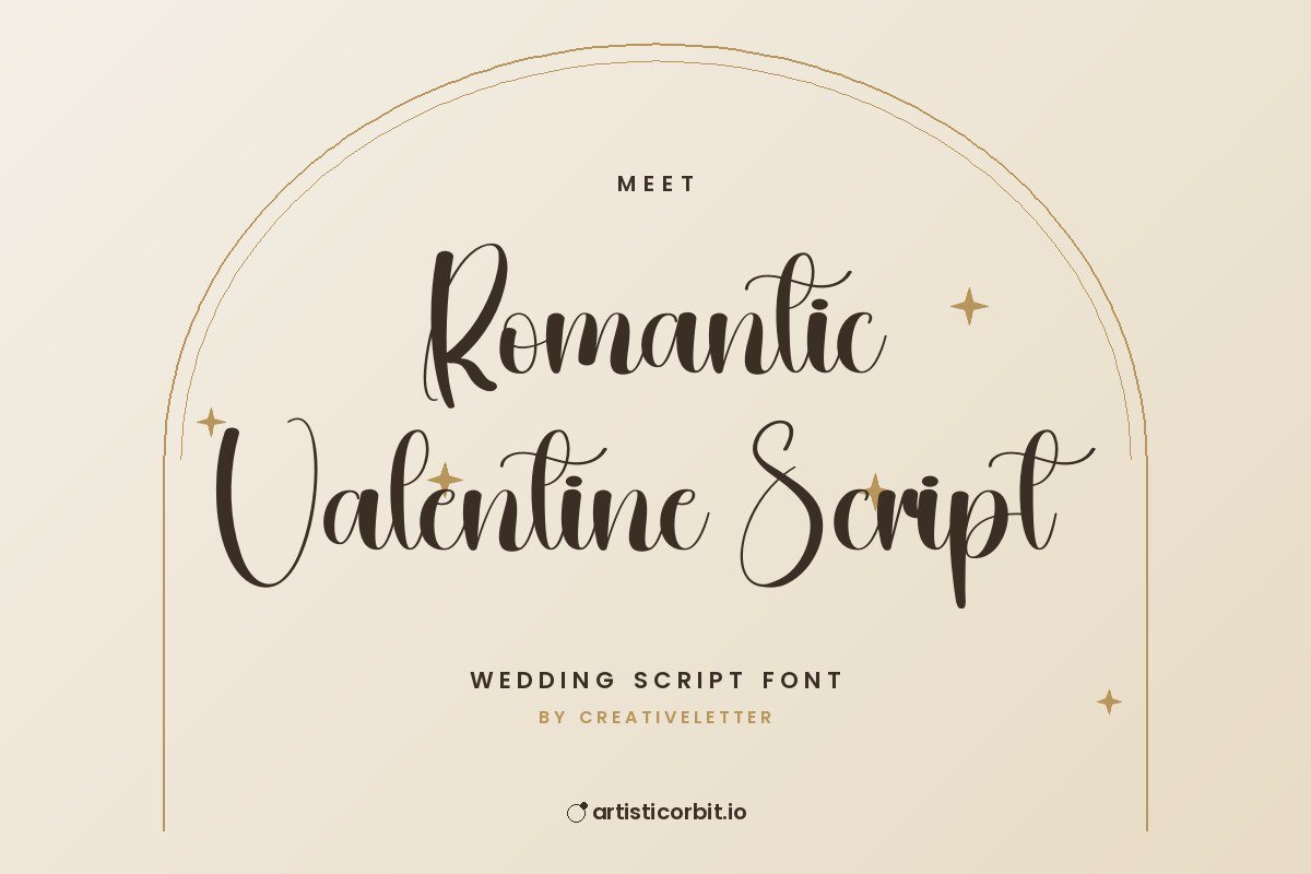 Romantic Valentine Script font preview