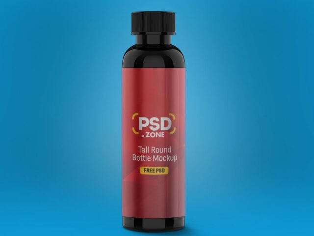 Round Bottle Mockup