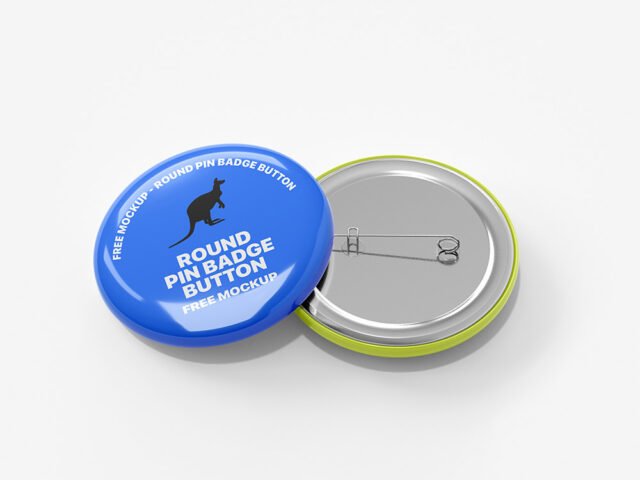 Round Button Pin Badge Mockup