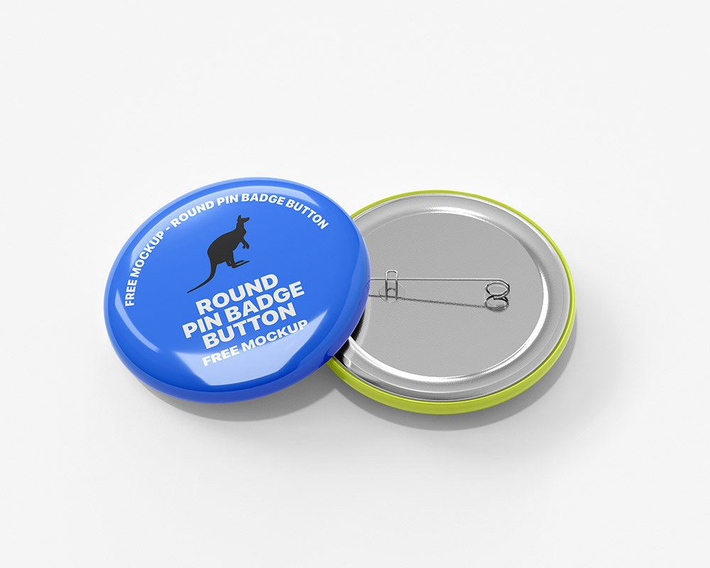 Round Button Pin Badge Mockup