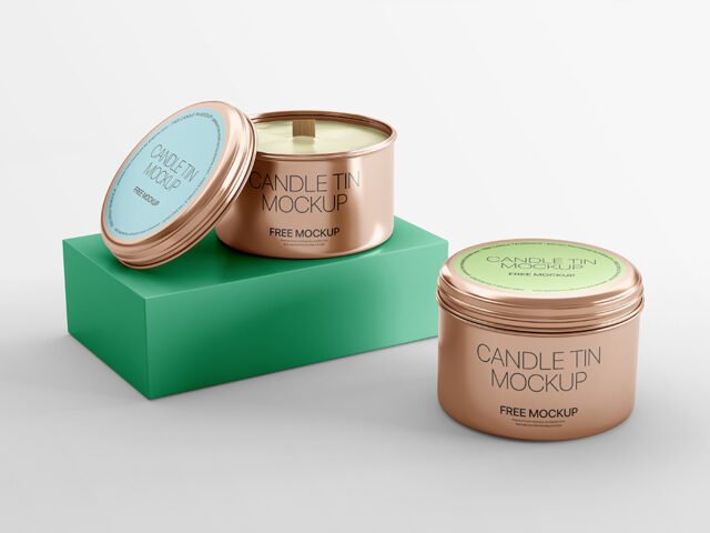Round Candle Tin Mockup