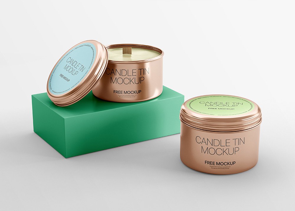 Round Candle Tin Mockup