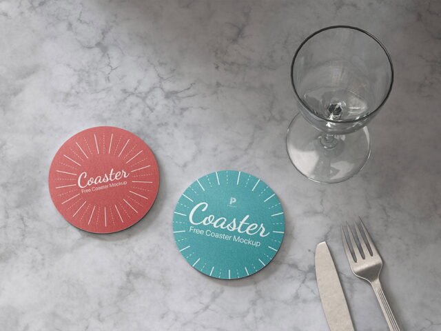 Round Drink Coaster Mockup
