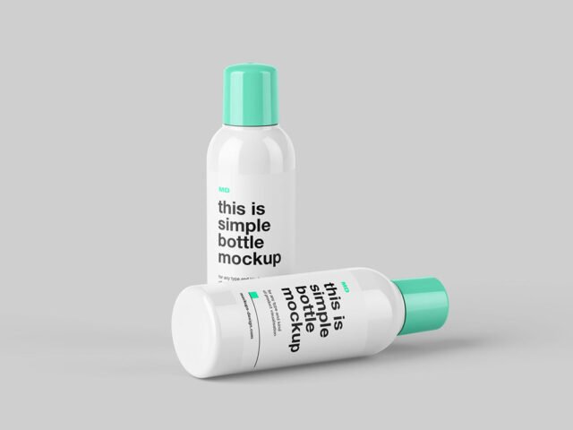 Round Plastic Bottle Mockup