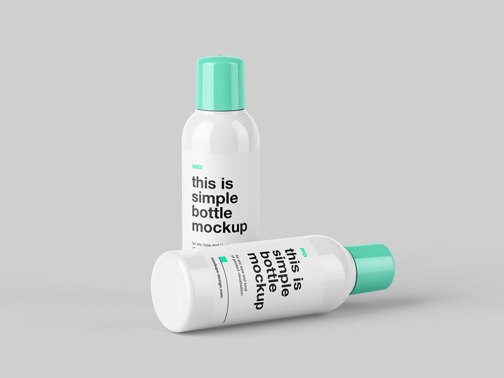 Round Plastic Bottle Mockup
