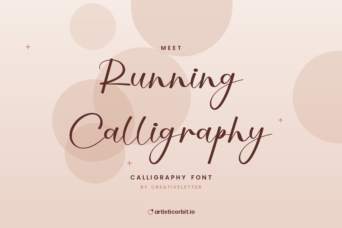 Running Calligraphy font preview