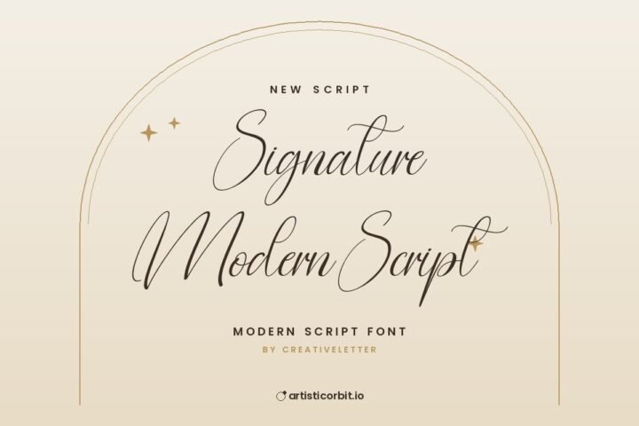 Signature Modern Script font preview