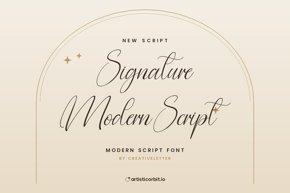 Signature Modern Script font preview