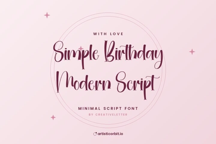 Simple Birthday Modern Script font preview