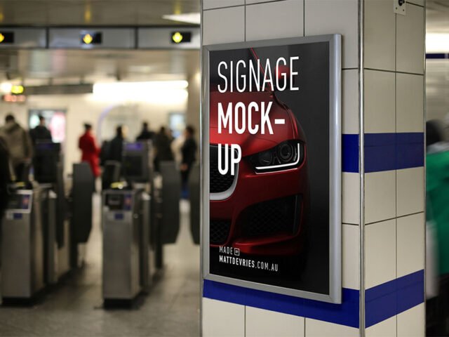Smart Advertising Signage Mockup