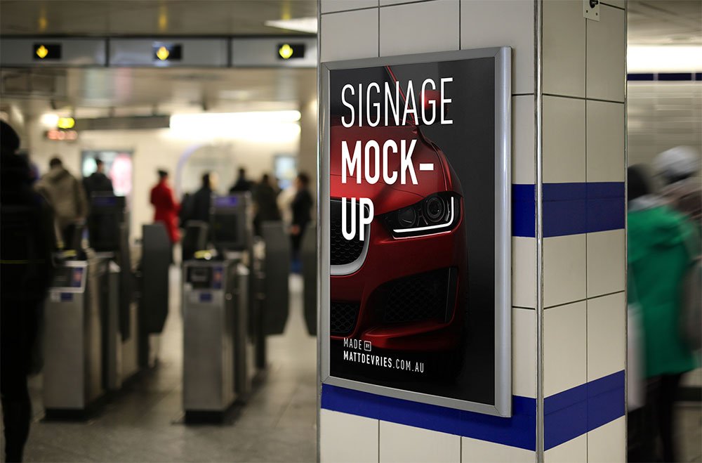 Smart Advertising Signage Mockup