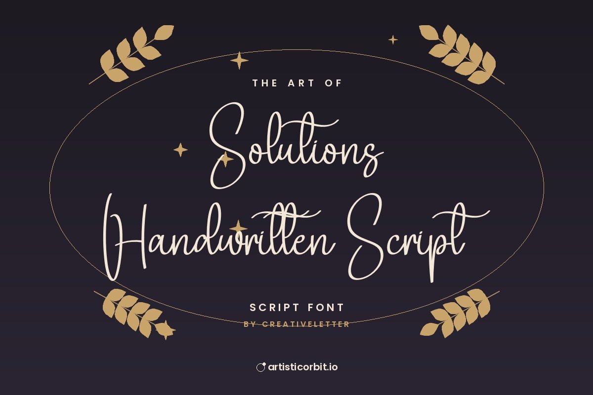 Solutions Handwritten Script font preview