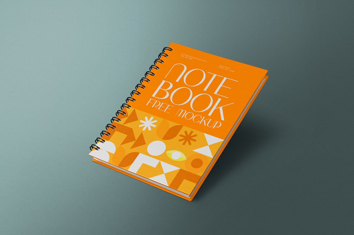 Spiral Notebook Cover Mockup PSD