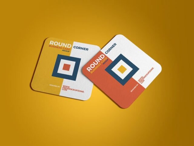 Square Round Coaster Mockup